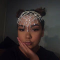 Full Diamond Water Drop Multi-layer Hair Chain Cross-border Rhinestone Forehead Jewelry Shiny Silver