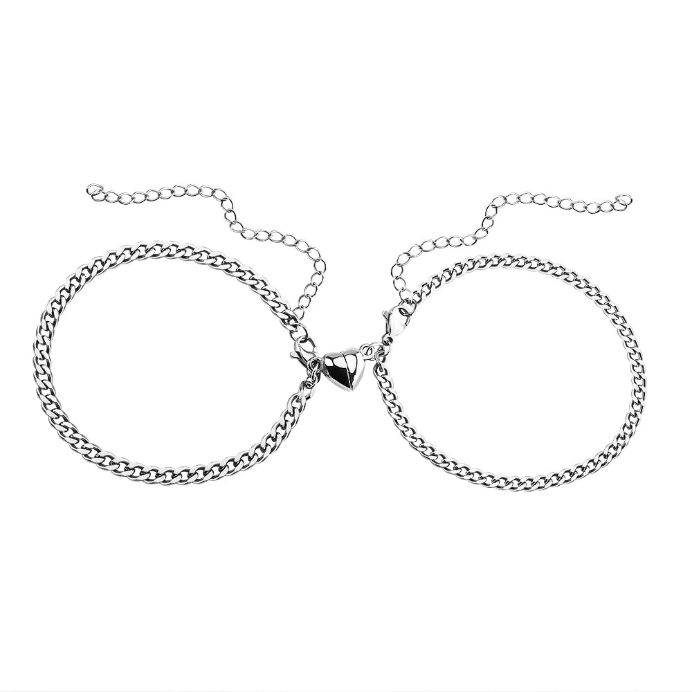 New Design Bracelets for Lover Men Women Magnetic Couple Bracelet Couple Bracelet Silver
