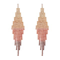Wholesale Fashion Jewelry Earring Long Tassel Gradient Earrings Crystal Diamond Bridal Earrings for Women