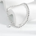Pulseira Korean Small Simple Heart Elastic Bead String Silver Plated Bracelet Fashion Charm Women Bracelet Jewelry for Gift