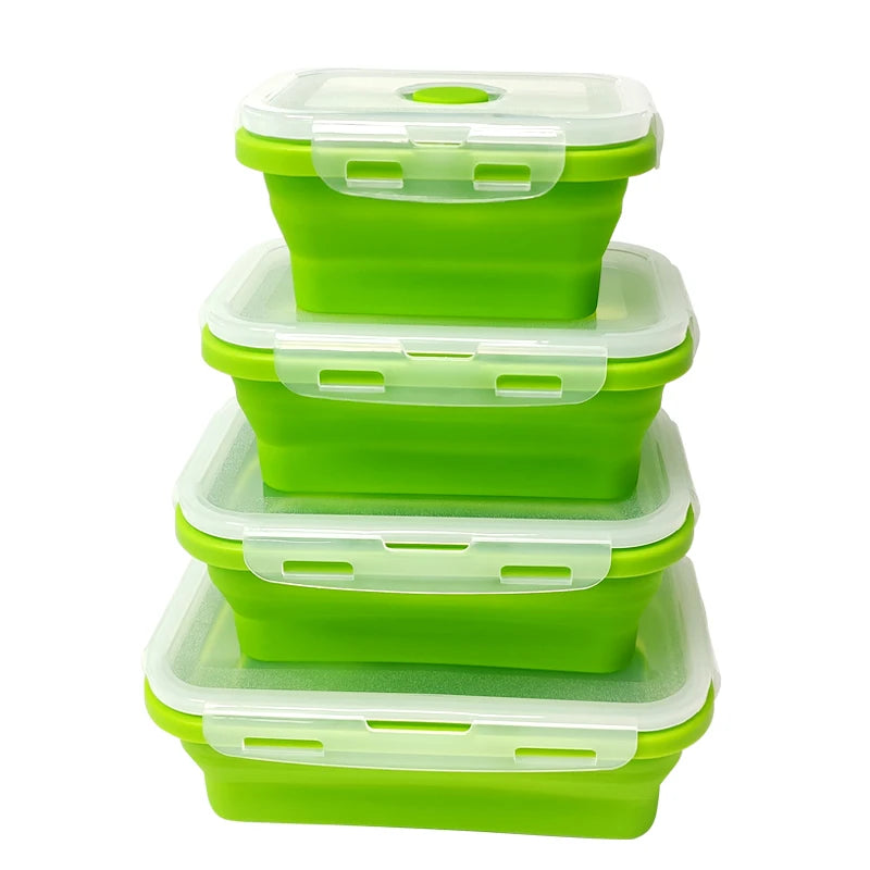 Fiambrera De Silicona 4 Pcs Collapsible Food Collapsible Storage Leakproof Contain Silicone Containers for Food