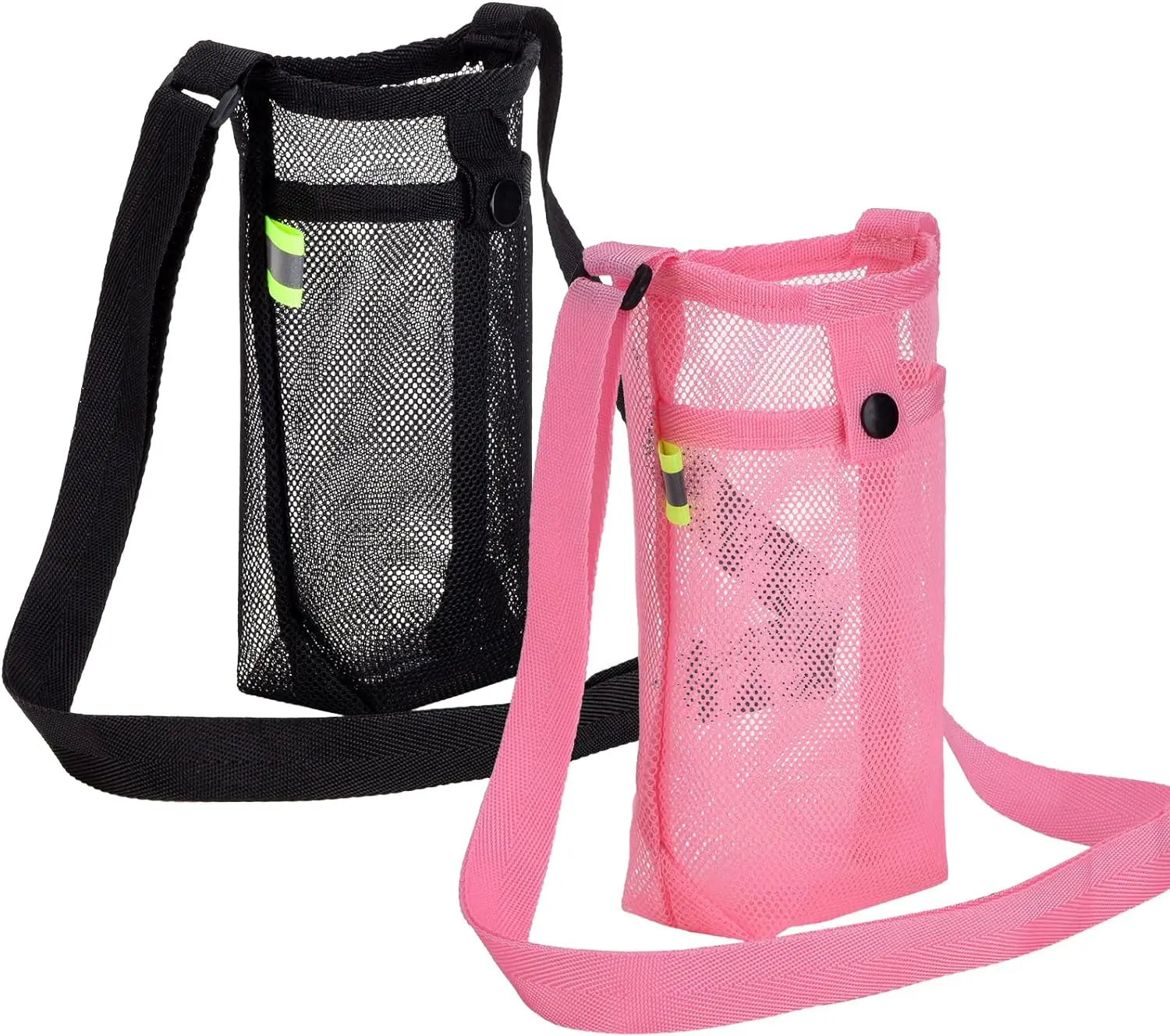 Mesh Bottle Holder with Strap Sling Water Bottle Carrier Bag Water Bottle Sleeve with Adjustable Shoulder Strap