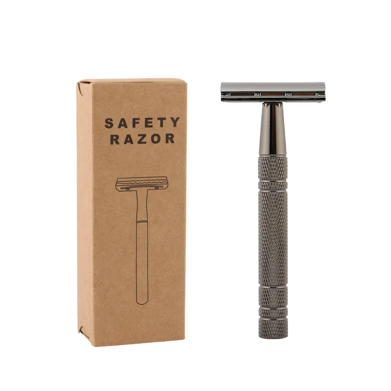 Customised Packaging Rose Gold and Black Metal razor zero Waste Wet Shaver Safety razor