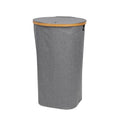 Storage Round Bamboo Dirty Clothes Wooden Folding Laundry Basket Collapsible With Handle and Lid