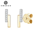 Minimalist Design Luxury Bridal Earrings 925 Sterling Silver Hypoallergenic Top Grade 1mm Moissanite Bar Stud Earrings for Women