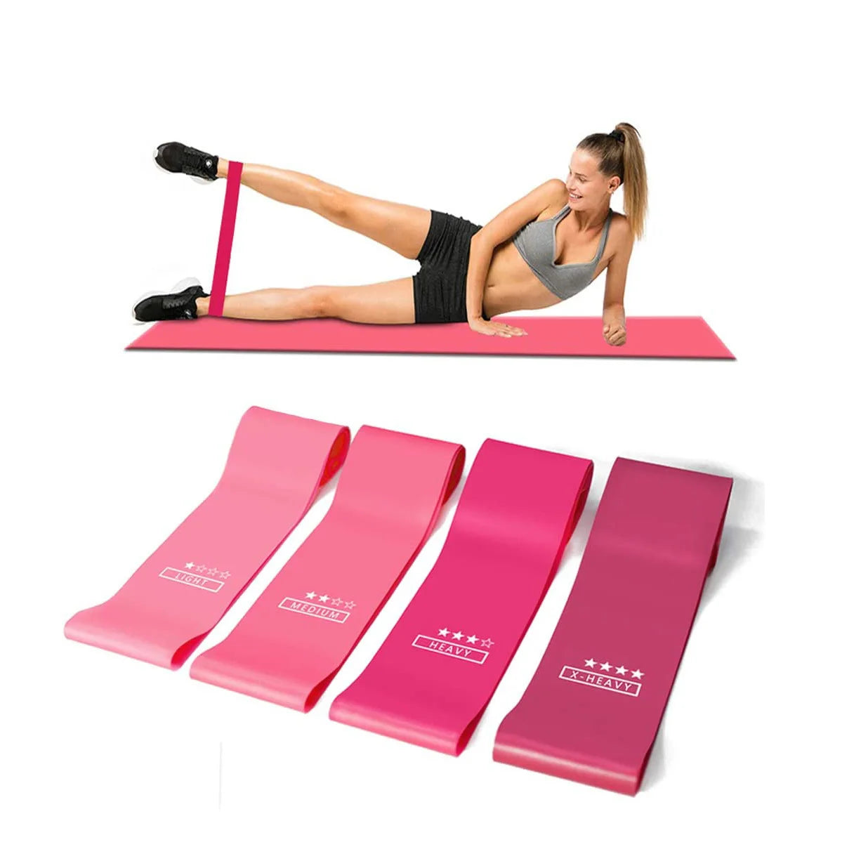 spring summer Elastic Fitness Resistance Pink High Bands Exercise Loops Yoga Elastic Resistance Bands
