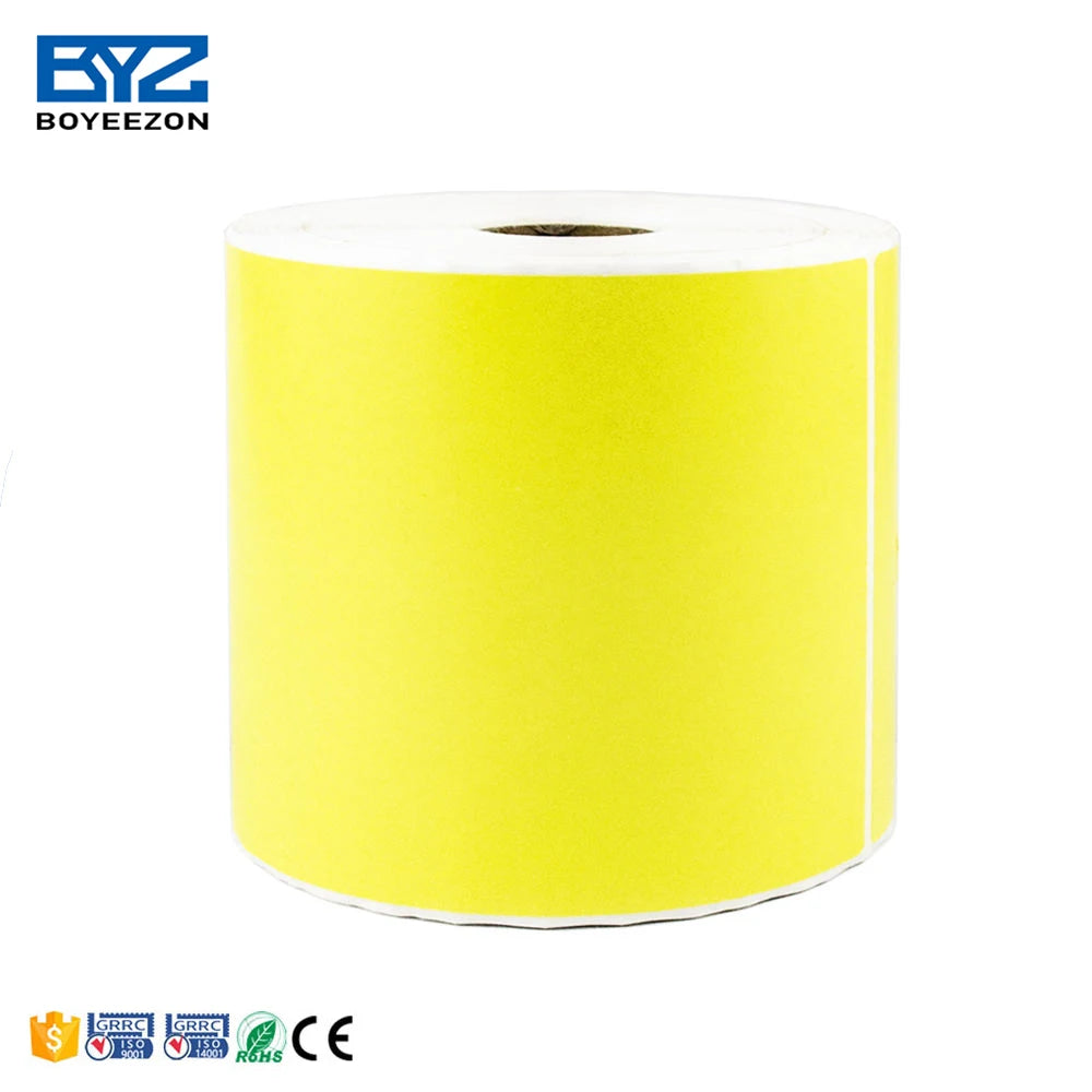 Factory Direct Supply 100mm Yellow Thermal Label 100x150 500pcs Paper Label Rolls