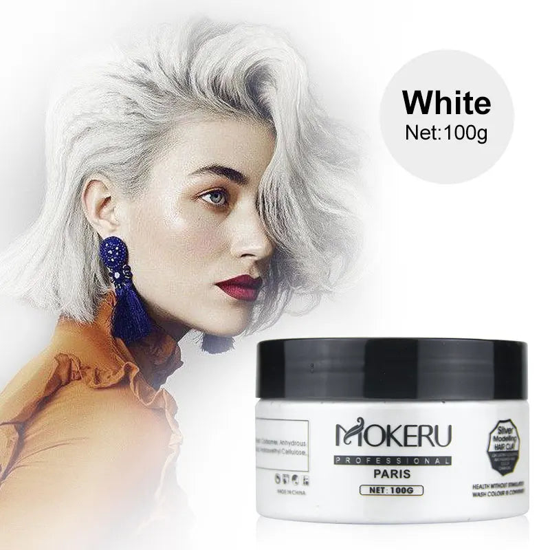 For 100g DIY Strong Hold Hair Coloring Wax with Ammonia-Free & Sun Protection Heat Protection for Shiny Hair Styling & Modeling