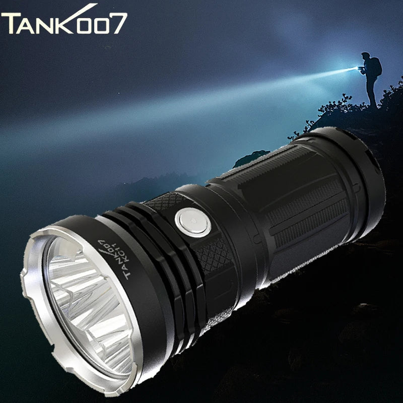 TANK007 KC11 High Lumens Linterna Rechargeable Working Flashlight High Power Torch Light Long Range Super Bright Led Flashlight