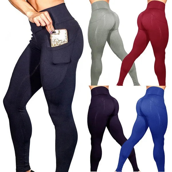 Women's Super Soft Lightweight High-Waisted Gym Yoga Leggings Elastic Waist Fitness Pants with Printed Pattern
