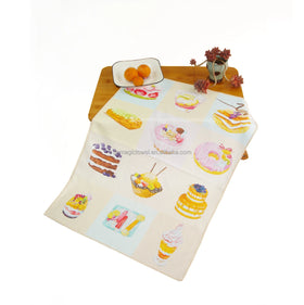 Custom Ice Cream Printed Washable Sustainable Quick Dry Microfiber Waffle Kitchen Tea Modern Dish Towels Heavy Woven