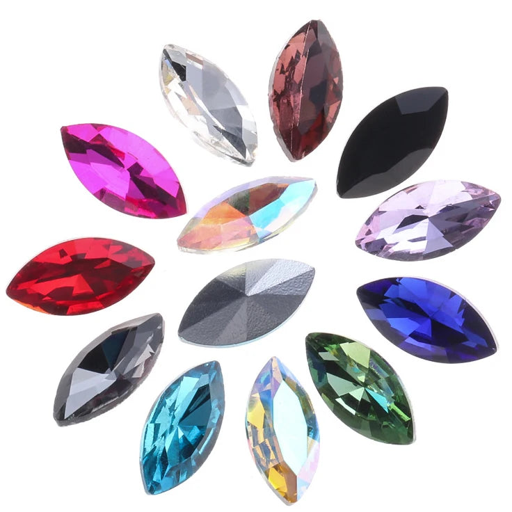 Wholesale 3D Horse Eye Color Loose Crystal Glass Rhinestones for Dresses