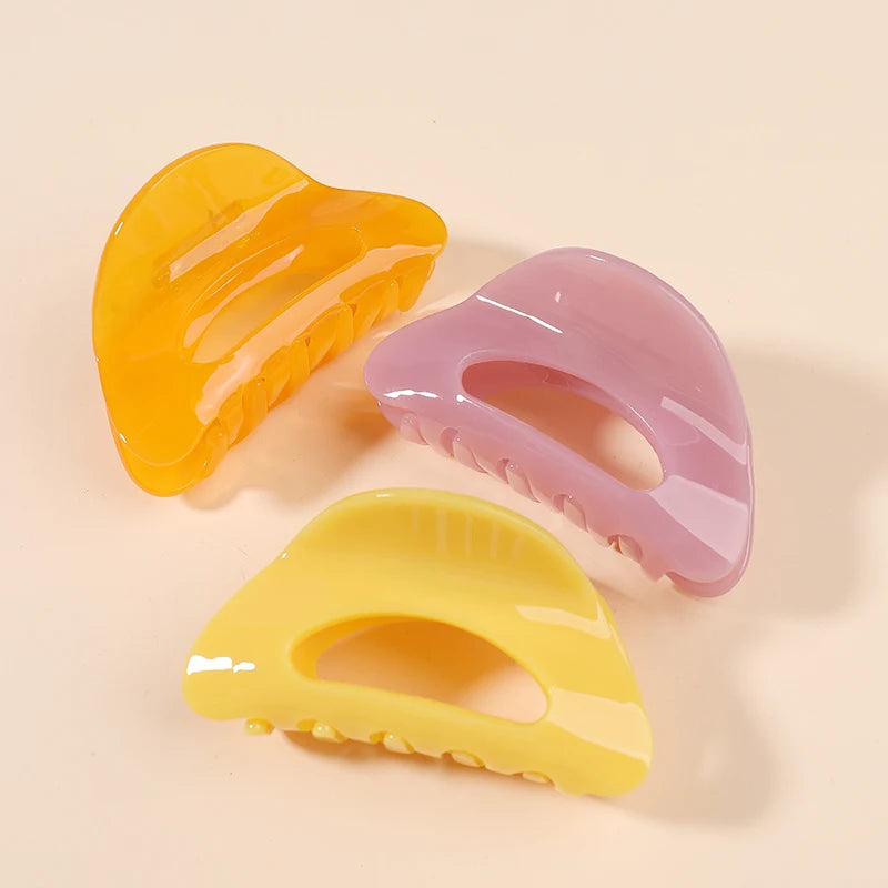 Jelly Acetate Yellow pink Hair Claws Clips