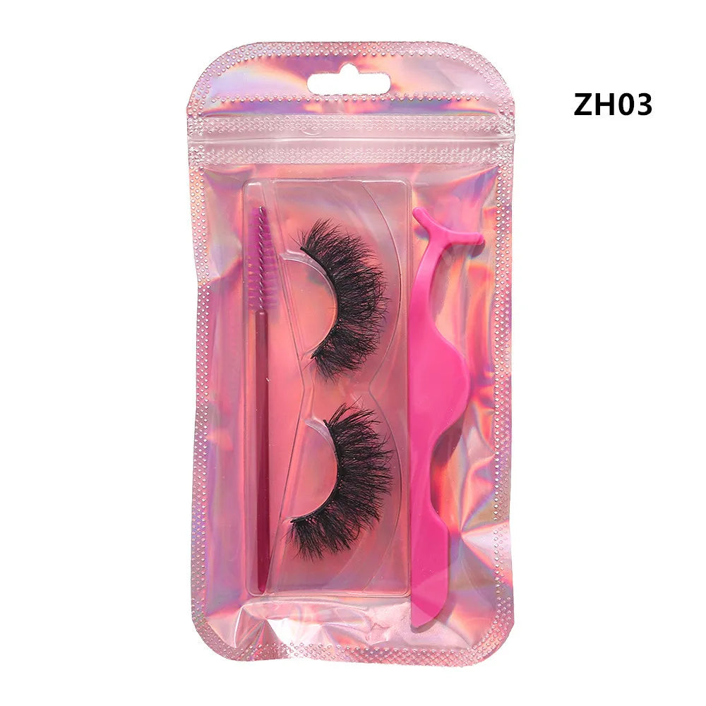 Wholesale 3D 1 Pair Faux Mink Eyelashes Fluffy Soft Wispy Volume Dramatic Long Strip Lashes Beauty Supplies Synthetic Hair