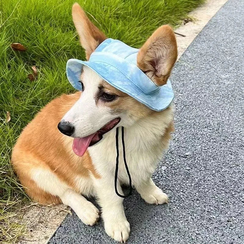 Wholesale Cute Dog Bucket Hat Winter Outdoor Summer Fun Corduroy Cap with Adjustable Ear Holes and Sun Pattern