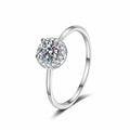 S925 Sterling Silver round Wedding Rings Moissanite Engagement Rings with Moissanshi Stone