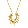 Earrings Necklaces Jewelry Set Gold Plated Stainless Steel Sunburst Necklace