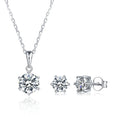 Moissanite Jewelry Set 925 Sterling Silver Moissanite Necklace and Earrings for Girl