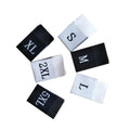 Custom Organic Cotton Woven Neck Size Labels for Garments Satin Fabric End Fold Size Labels for T-Shirts Easy Washing Care