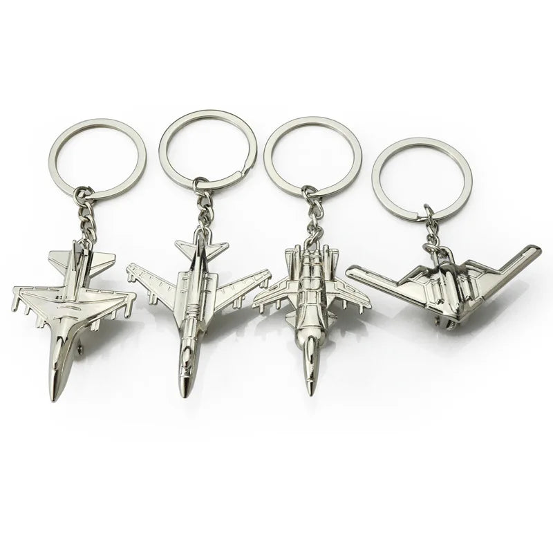 Laser Engraving Logo Airliners Fighter Plane Warplane Helicopter Keyring Bomber Aircraft Key Chain 3D Metal Airplane KeyChain