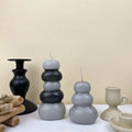 B-7019 Multi-storey Overlap Stone Candle Mold Transparent Plastic Acrylic Material Ins Style Diy Handmade Scented Candle Mould
