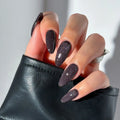 Private Label Custom Glitter Shinny Design Acrylic Fake Nails Wholesale Almond Soft Gel Fall Winter Stick Press on Nails