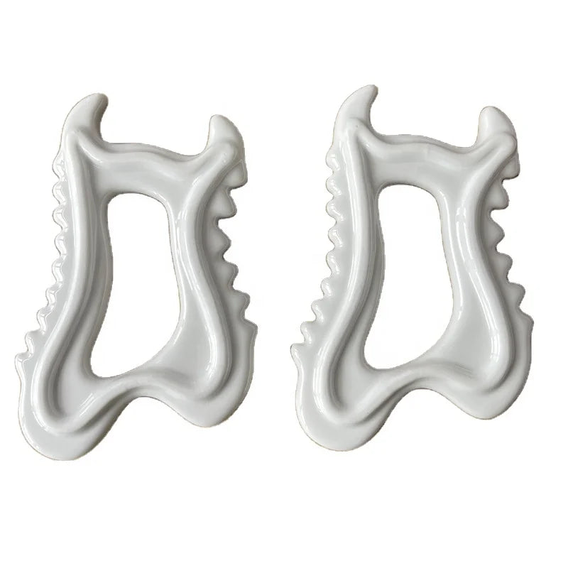 Hot Sale Ceramics Massager White Ceramic Body Gua Sha Board Facial Massage Tool