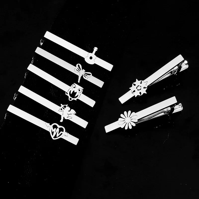 Men's Fashion Business Simple Tie Bar Personalized Hollow Metal High-end  Tie Clip