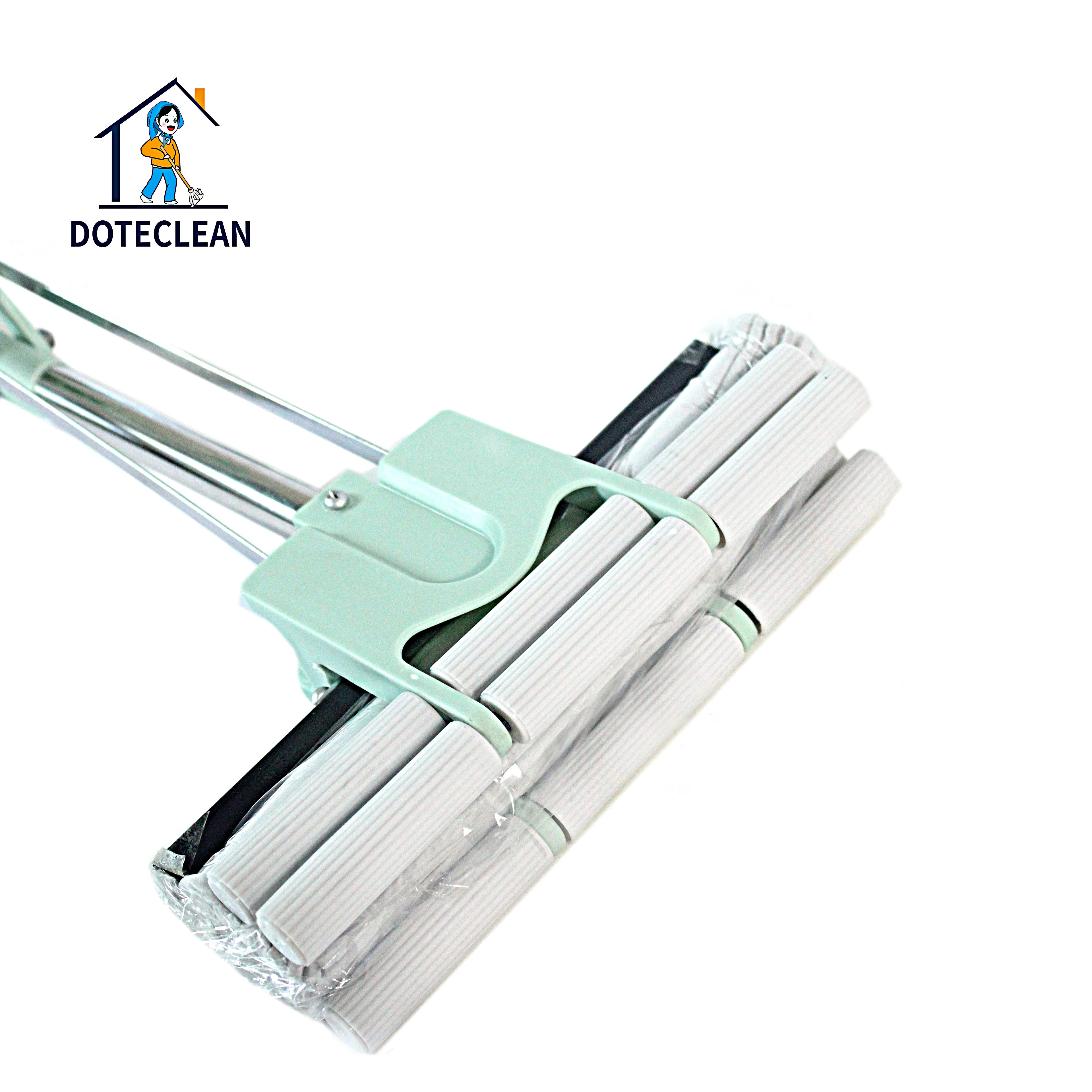 Hot Sell Swivel Handle Double Roller Self Squeeze Eco-friendly 27cm Stainless Steel Magic Sponge PVA 70-80% Dehydration Rate