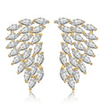 ZUOLA Trendy Gold Plated Custom Exquisite Wing Earrings 925 Silver Pole Micro Inset Zircon Ladies Ear Studs for Women