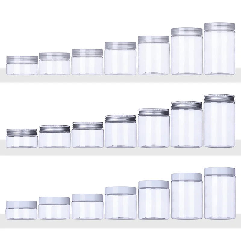 PET Cream Jar Round Empty Candle Wholesale Cosmetic Plastic Packaging Containers Jar with Lid