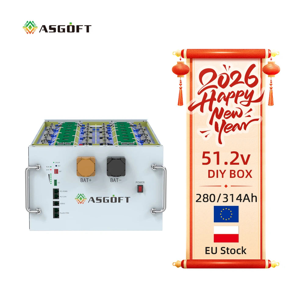 EU Stock 15kwh Battery Case DIY Kit Suit for 220A JK Pace JiaBaiDa Bms 48v 51.2V 280ah 314ah Lifepo4 Lithium Ion Battery Box