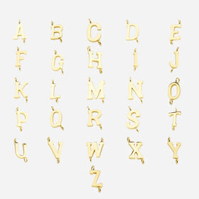 10mm Steel 26 Letter Connector Alphabet Necklace Letters 18k Gold Initial Letters Charms Stainless Steel