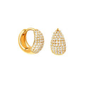 LOZRUNVE 925 Sterling Silver Jewelry Wholesale Pave Diamond CZ Wide Hoop Huggie Earring