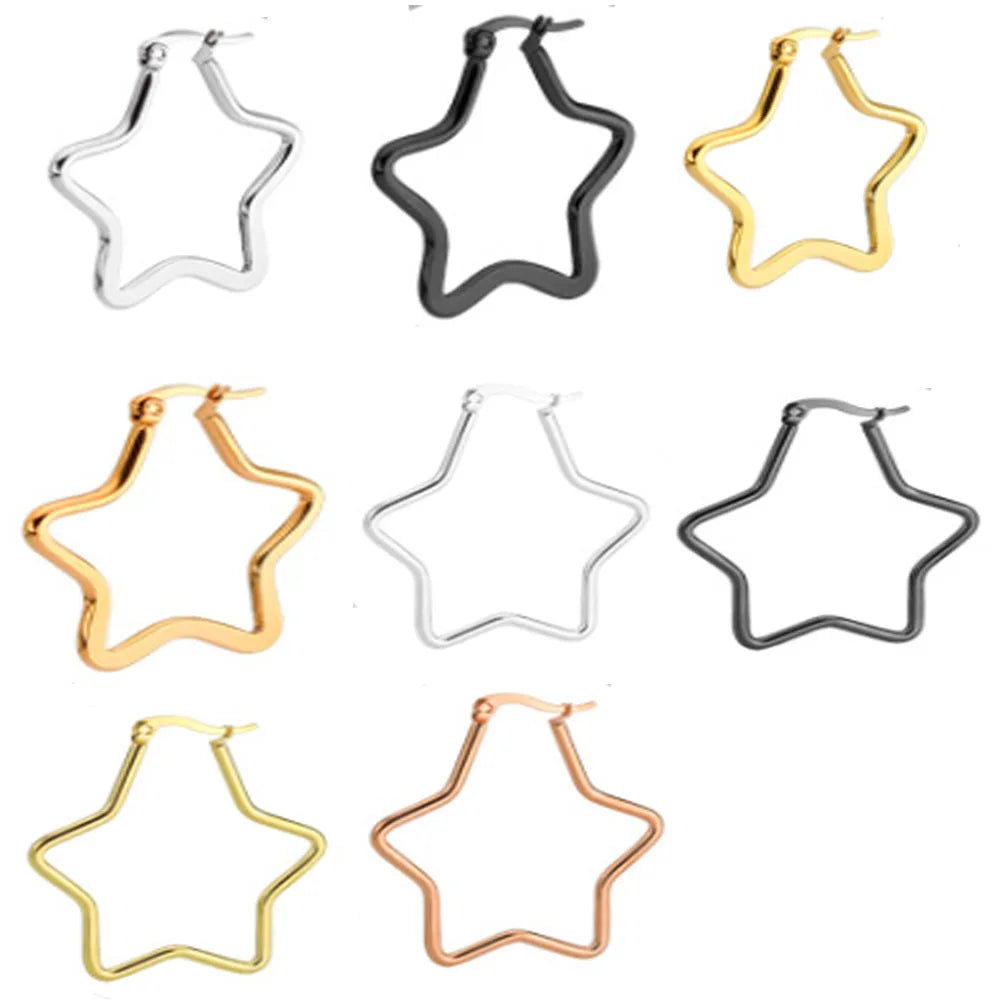 Boho Blank Stainless Steel Geometric Star Dangle Earring Rich Colors Sizes Diy Beaded Beads Fringe Hoops Designer Earrings