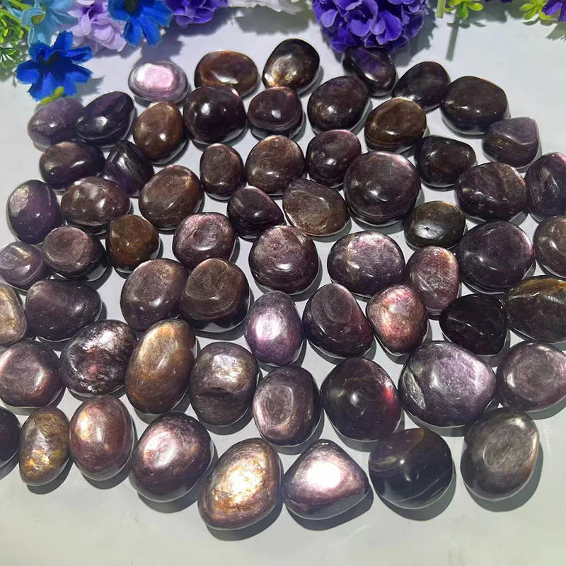 Wholesale  Natural Crystal Polished Gravel Stone Purple Mica Crystal Tumble for Decoration
