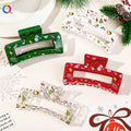 QIYUE Cute Christmas Print 8.5CM Square Hair Clips Women's Hair Accessories