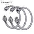 Lion Head Cuff Bangles Bracelets for Women Men Stainless Steel Manufacture Jewelry Hip Hop Design