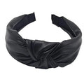 Women's Fashion Headbands PU Wide Barrette Headwear Female Knot Turban Hair Band