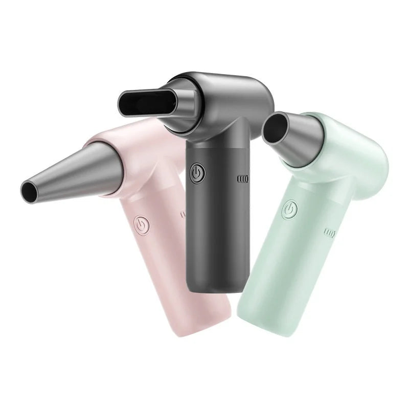 Portable Lightweight Mini Trendy High-Speed Wireless Turbo Fan Outdoor Handheld Dust Blower Car Vacuum Cleaner 15.4cm ABS