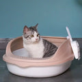 Enjoy Life Covered Cat Litter Box with PP Material Manual Easy Clean 20L Capacity Oval for Privacy and Odor Control