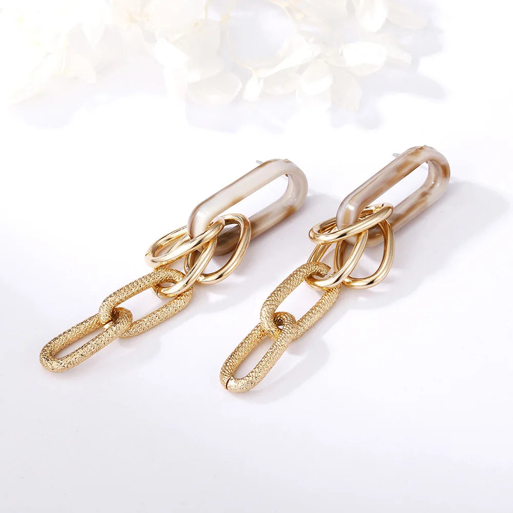 Personality Geometric Acrylic Acetic Acid Resin Exaggerated Earrings Women 2021