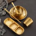 Korean Style 304 Stainless Steel Barbecue Restaurant Tableware High Quality Metal Disc Cup Dipping Dish Chopsticks Spoon