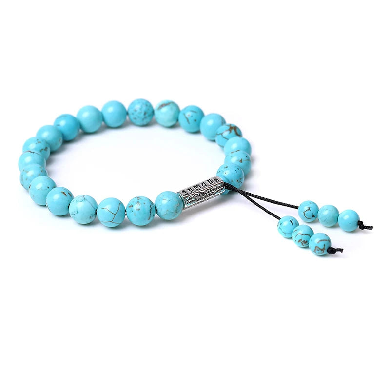 Trade Insurance Handmade 11 Colors Blue Turquoise Six Word Proverbs Bracelet