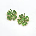 Cheap Small Size Scarf Buckle Accessories Rhinestone Green Lucky Clover Buckle for Women Girls Dress Decoration