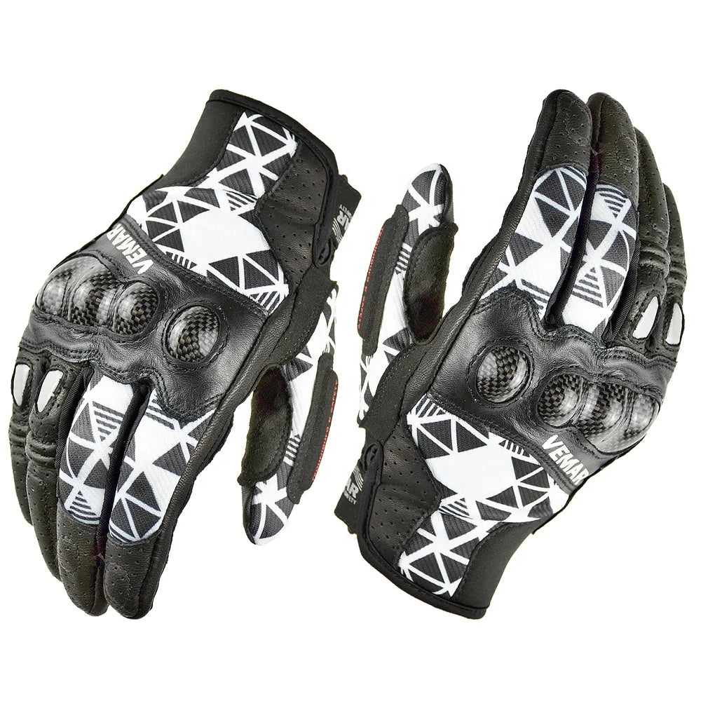 VEMAR Motorcycle Riding Gloves Men Vintage Motocross Leather Gloves Touch Screen Motorbike Racing Bike MTB ATV Safety Gloves