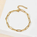 Modern Stainless Steel Jewelry Thick Link Chain Bracelet Gold Plated Rectangle 18k Gold Plated Paperclip Chain Bracelet