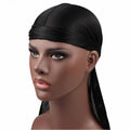 Fashion Custom Unisex Soft  Stretchable Silky Designer Durag Turban for Men Women