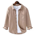 M-3XL Cotton Linen Spring Summer Men Daily Casual Shirt Lapel Cotton Linen Long Sleeve Shirt Tops Simple Versatile Shirt