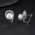D1012 Abiding Jewelry Good Selling 9mm White Fresh Water Pearl 925 Sterling Silver Modern China Brand English Lock Earrings